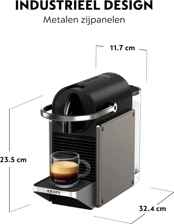 KRUPS Nespresso XN306T Pixie Koffiecupmachine - Titan — foto 7