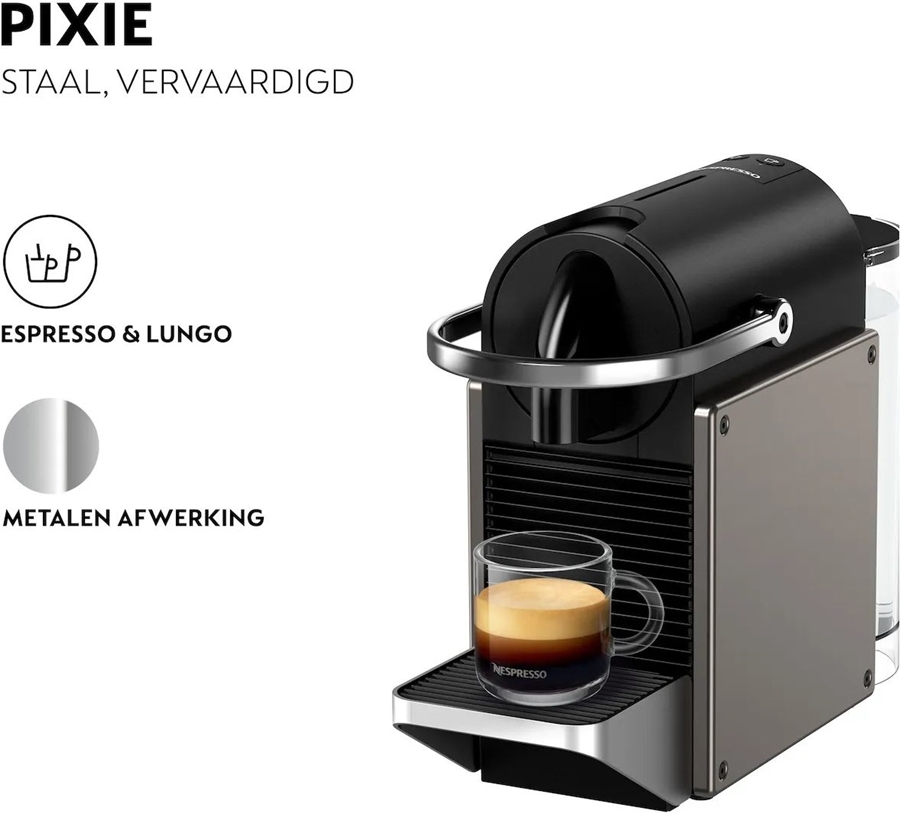 KRUPS Nespresso XN306T Pixie Koffiecupmachine - Titan — foto 5